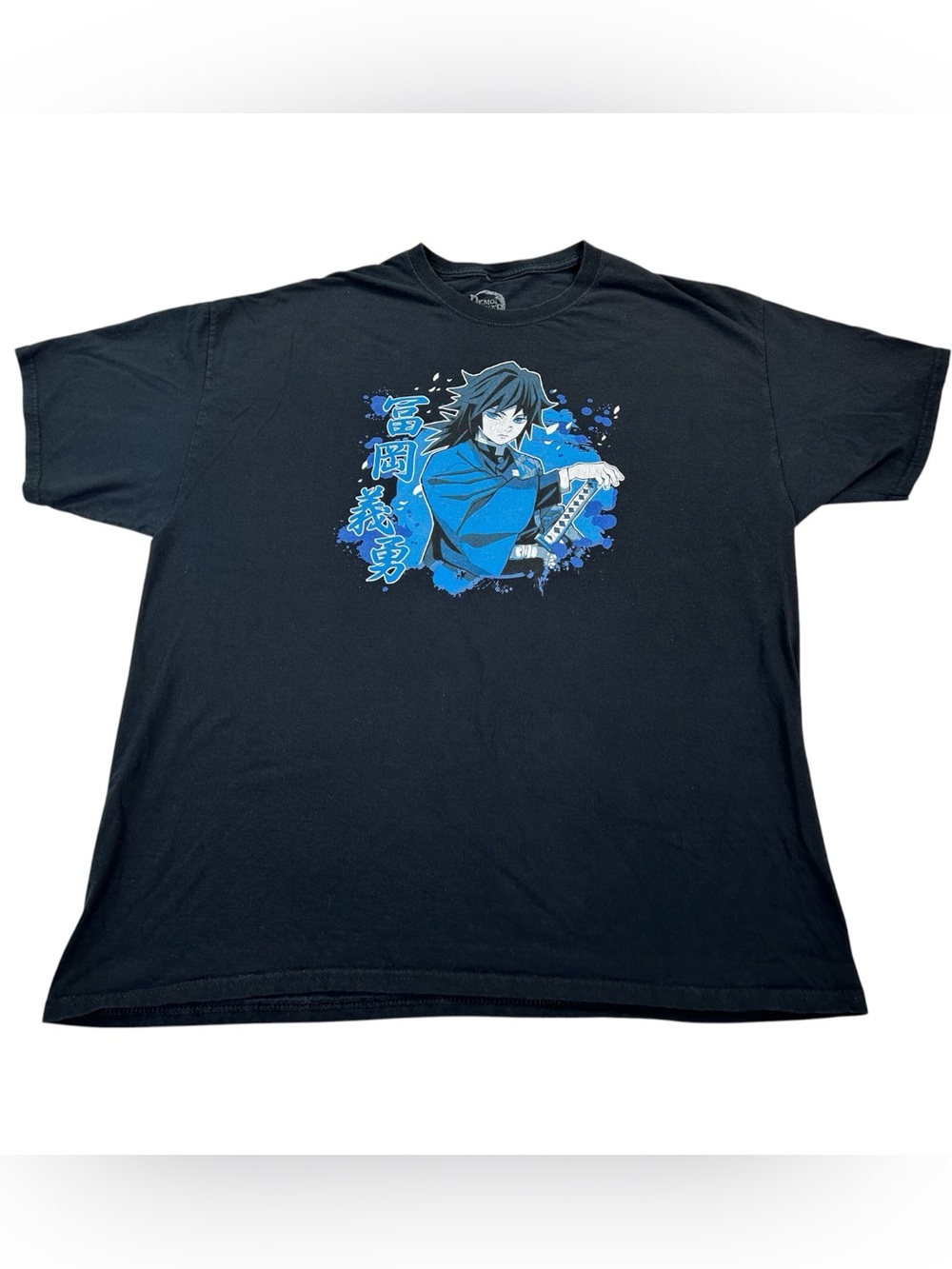 Demon Slayer Giyu Tomioka Water Hashira Graphic T-Shirt Men’s XL Anime Black